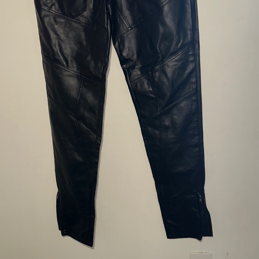 Jade Black Leather-Style Trousers - Picture 4 of 8